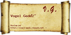 Vogel Gedő névjegykártya